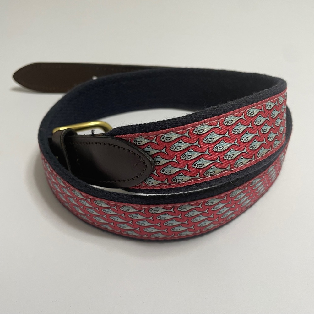 Vineyard Vines Belt Red Fish Design Nautical‎ Preppy Size 30